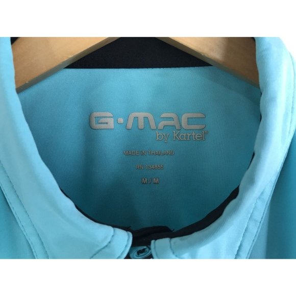 G Mac By Kartel Men's Shirt Size Medium M Blue Short Sleeve Golf Polo Polkadot - Picture 5 of 7